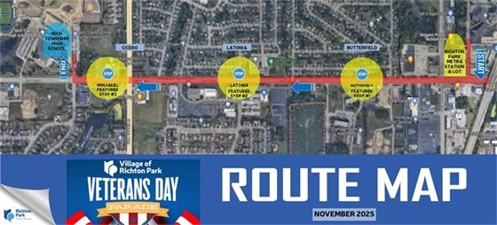 Veterans Day Parade Route Map
